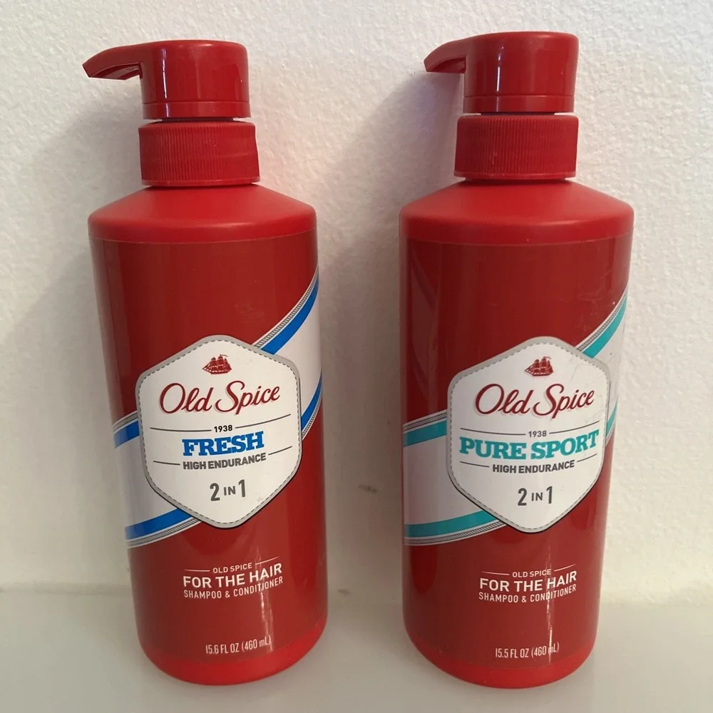 2 Old Spice High Endurance 2 in 1  Pure Sport & Fresh 15.5 fl OZ NEW